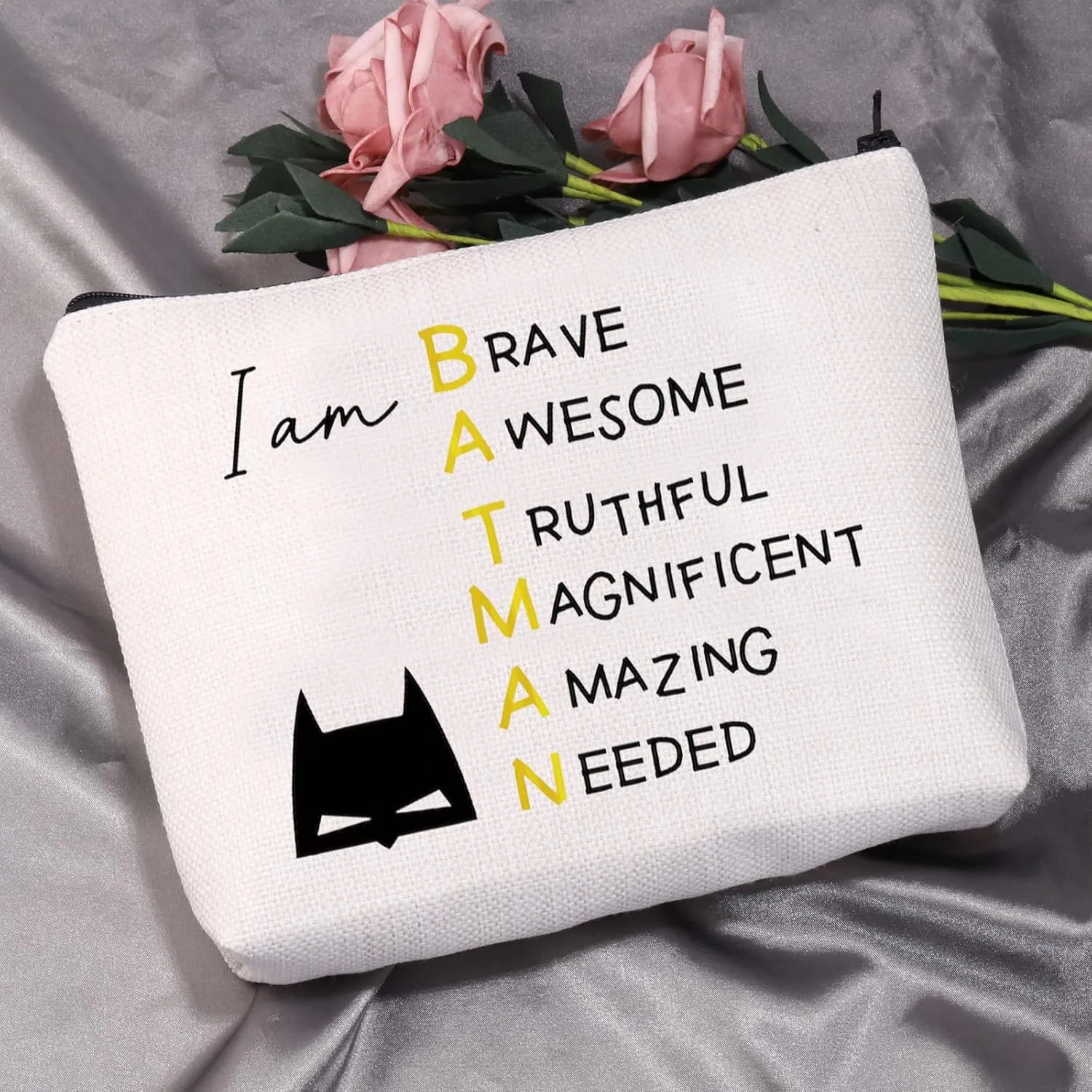 MEIKIUP Bat Movie Inspired Gifts for Fan Bat Character Makeup Cosmetic Bag Bat Lover Gift for Women (Bat Character Bag)