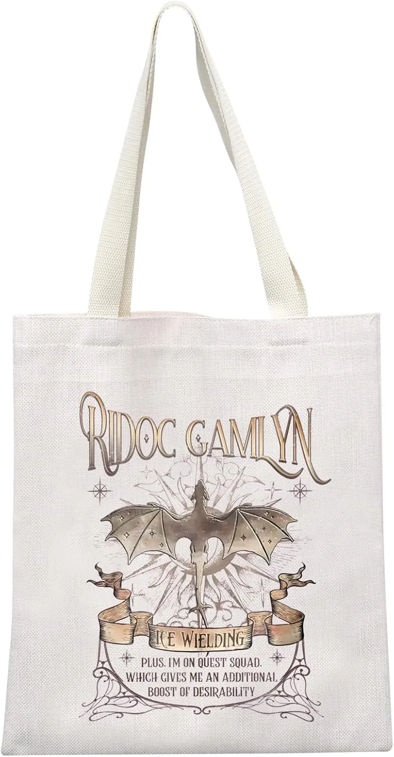MEIKIUP Quest Squad Tote Bag Onyx Storm Shoulder Bag Ridoc Gamlyn Gifts Dragon Rider Gift Fantasy Novel Inspired Gift