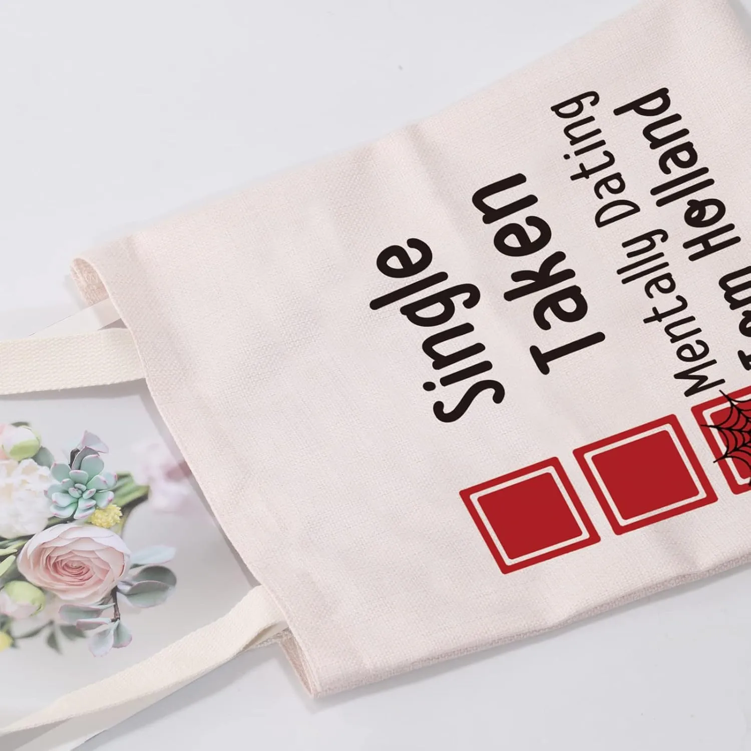 MEIKIUP Single Taken Mentally Dating Tom H Cosmetic Bag Spider Fan Gifts for Women