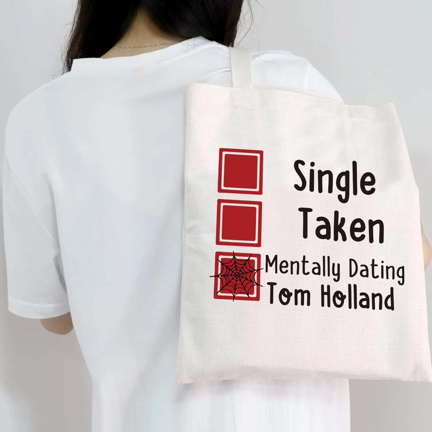 MEIKIUP Single Taken Mentally Dating Tom H Cosmetic Bag Spider Fan Gifts for Women