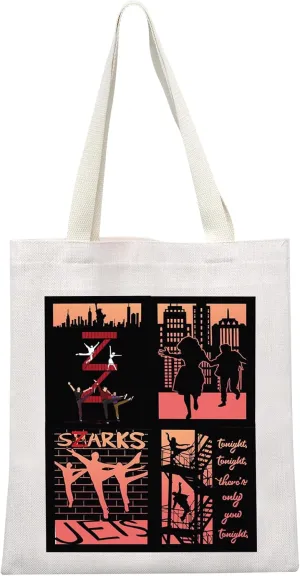 MEIKIUP Story Musical Canvas Tote Bag Tony & Maria Fans Gift Shoulder Bag Musical Lover Gift