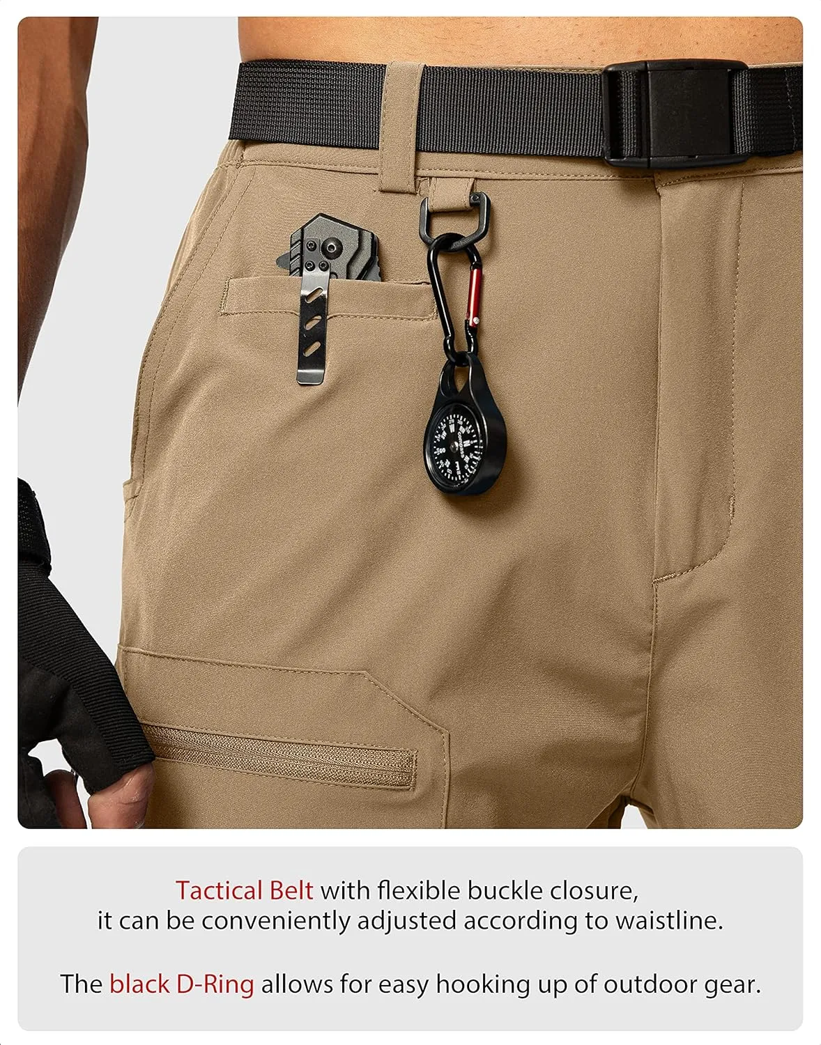 Men's Hiking Cargo Shorts Stretch Quick Dry Outdoor Tactical Shorts for Men with Multi Pocket for Fishing Casual