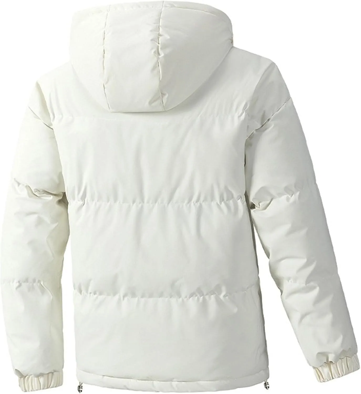 Mens Hooded Warm Quilted Jacket Winter Coat Insulated Puffer Jacket Water-Repellent Windproof Parkas Outerwear