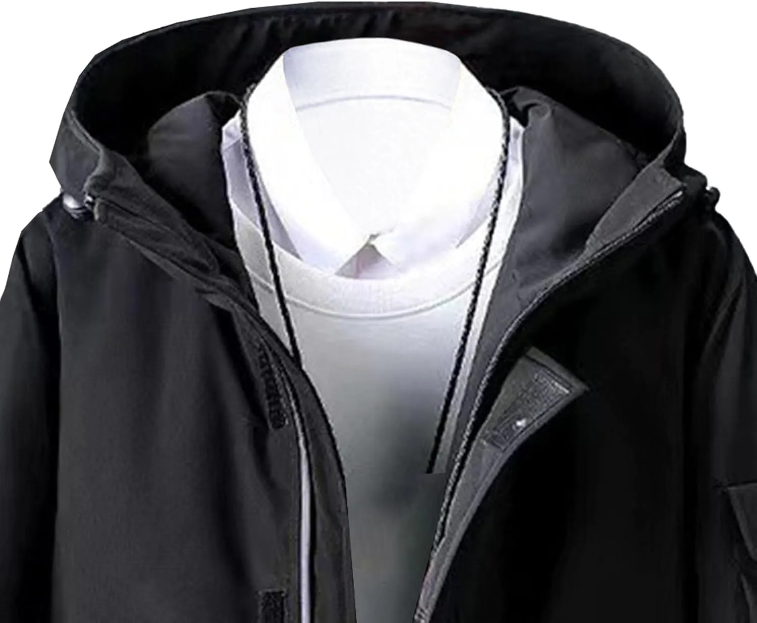 Mens Long Windproof Hooded Jacket Water-Repellent Jackets for Ski Outdoor Winter Quilted Zip Male Puffer Parka