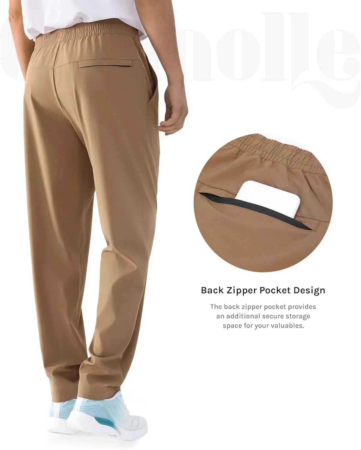 Men's Outdoor Hiking Pants Quick Dry Waterproof Joggers with Double Pockets for Gym and Travel