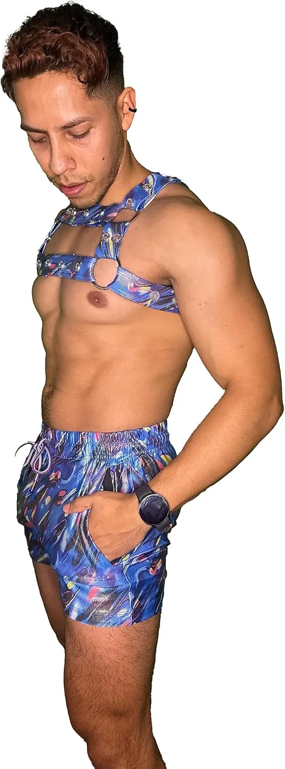 Men's Party Booty 4in Inseam Shorts, Zippered Pockets, Rave & Festivals LGBTQ, Gay Weekender