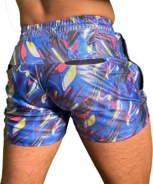 Men's Party Booty 4in Inseam Shorts, Zippered Pockets, Rave & Festivals LGBTQ, Gay Weekender