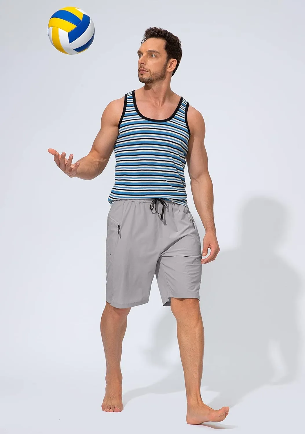 Men's Swim Trunks Quick Dry Board Shorts with Zipper Pockets Beach Shorts Bathing Suits for Men - No Mesh Liner