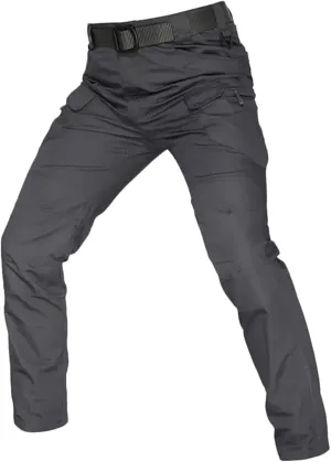 Men's Tactical Hiking Work Trousers,Water Repellent Ripstop Cargo Pants,Lightweight Outdoor Walking Camping Trousers