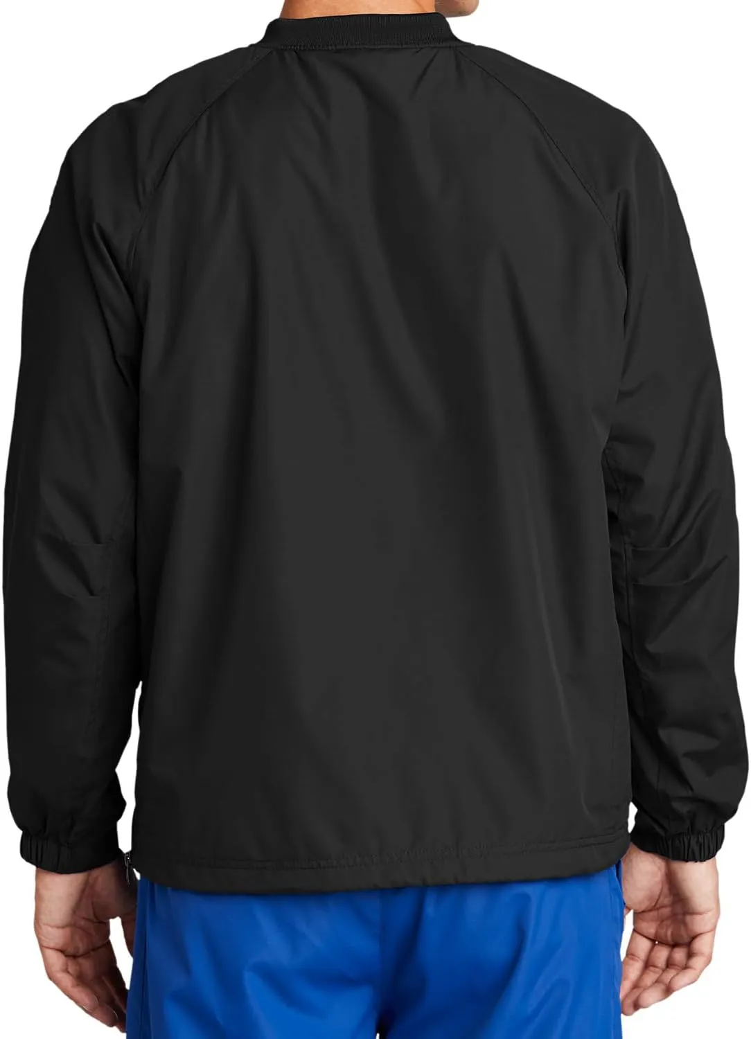 Mens V-Neck Raglan Athletic Shirt Long Sleeves Water-Repellent Windbreaker Tshirts in Regular & Big Sizes - XS-6XL