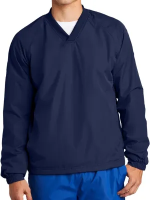 Mens V-Neck Raglan Athletic Shirt Long Sleeves Water-Repellent Windbreaker Tshirts in Regular & Big Sizes - XS-6XL