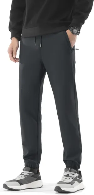 Men's Winter Outdoor Hiking Pants Short Length 27-30" Water Repellent Softshell Fleece Lined Warm Sweatpants