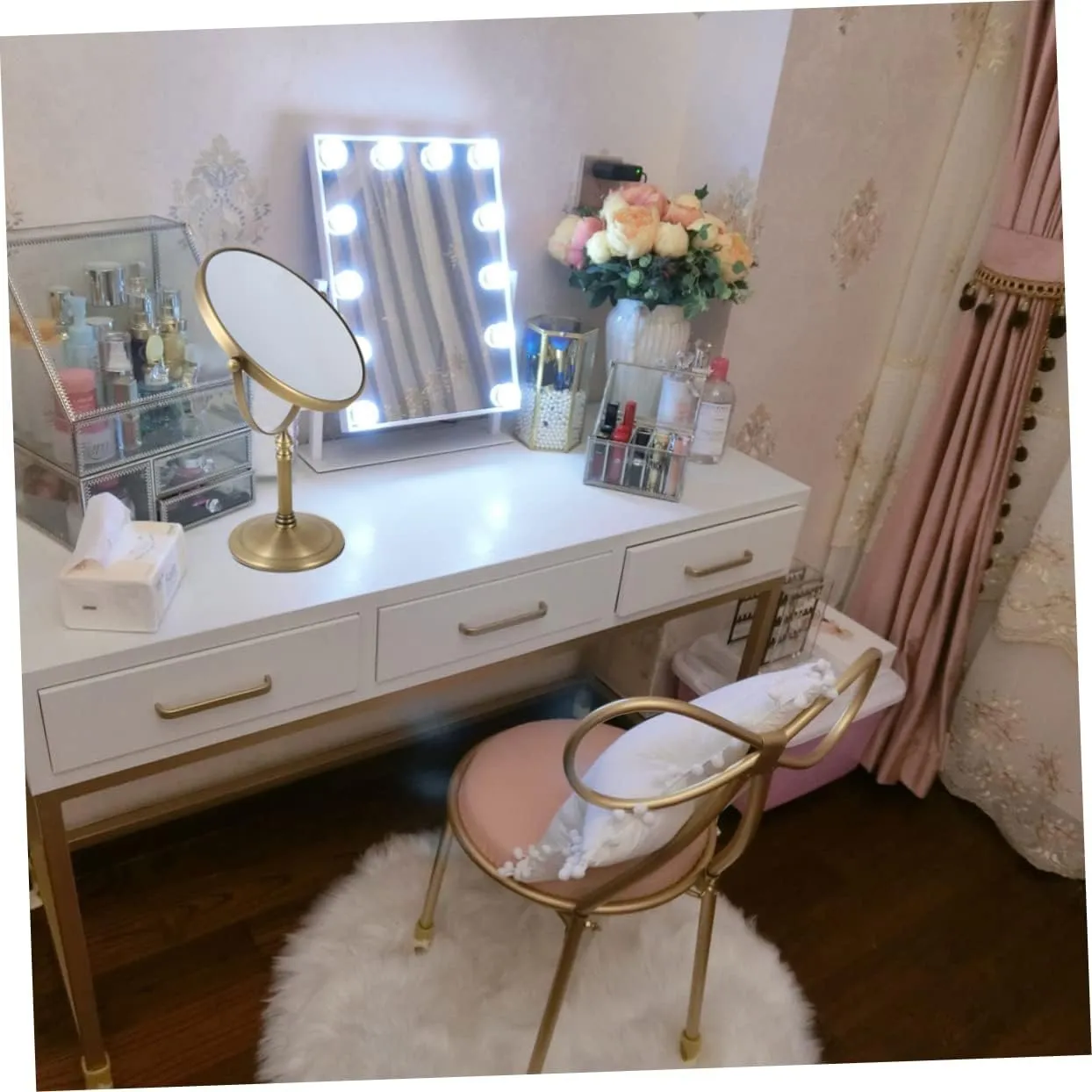 MERRYHAPY 1pc Double-Sided Makeup Mirror Vanity Mirror for Home Use Reflection Frame - Base for -ups for Quick Cosmetic Applications