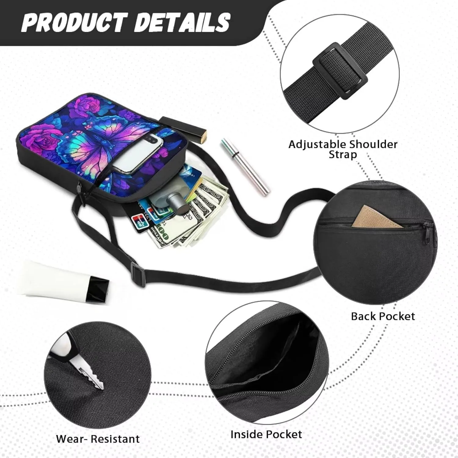 Messenger Bag for Women Crossbody Shoulder Bag Medium Satchel Bag Purse Cell Phone Bag
