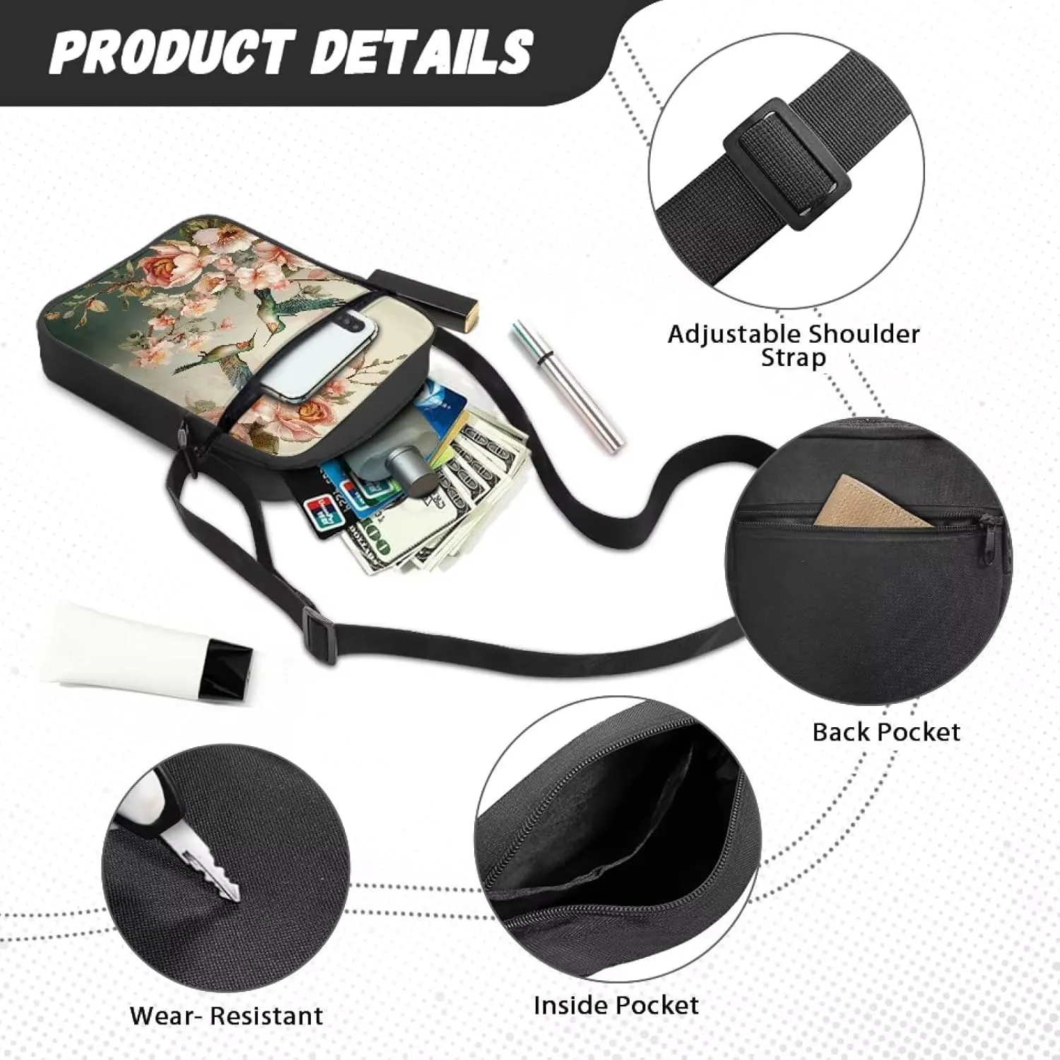 Messenger Bag for Women Crossbody Shoulder Bag Medium Satchel Bag Purse Cell Phone Bag