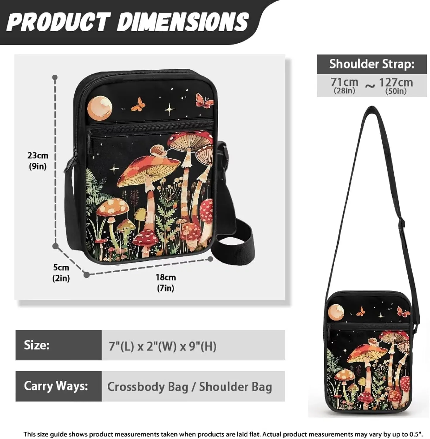 Messenger Bag for Women Lightweight Adjustable Crossbody Bag Compact Sling Satchel Casual Purse for Travel Everyday
