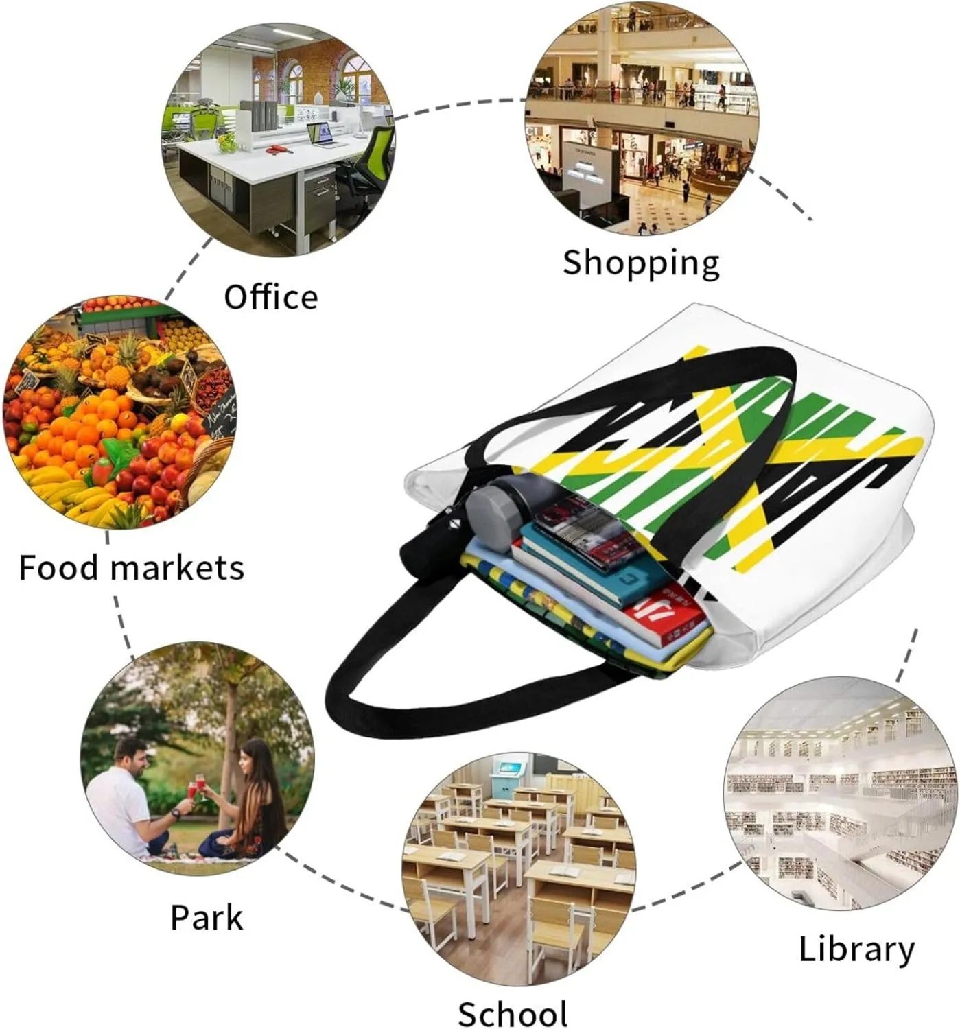 Mexican American Flag Women's Tote Bag Lightweight Shoulder Bag Shopping Handbag Large Capacity Handbag With Zipper
