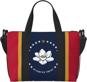 Mississippi State Flag print Travel Duffel Bag,workout duffel bag, overnight shoulder Bag,Weekender Bag for Women Men