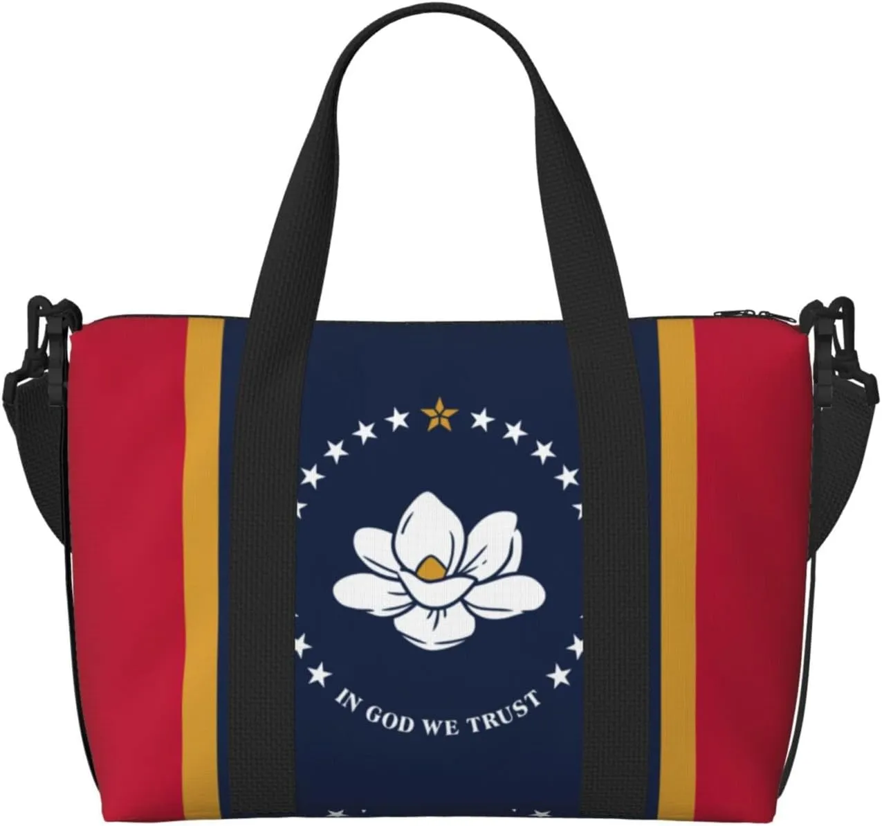 Mississippi State Flag print Travel Duffel Bag,workout duffel bag, overnight shoulder Bag,Weekender Bag for Women Men