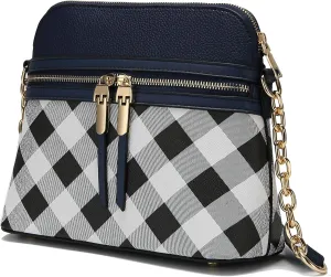 MKF Collection Crossbody Bag for Women, Vegan Leather Multi Pocket Messenger Purse, Shoulder Bag By Mia K