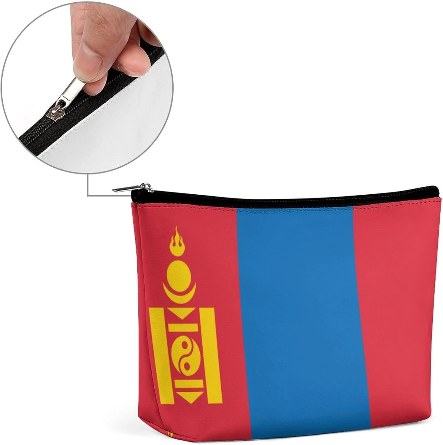 Mongolia Flag Travel-Friendly Cosmetic Bag Makeup Organizer Pouch for Women and Girls