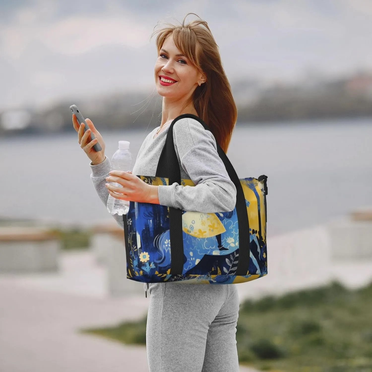 monkey riding print Travel Duffel Bag, Sports Tote Gym Bag, Swim Pool Bag Large Shoulder Tote Bag for Beach Weekender, 202-406-121