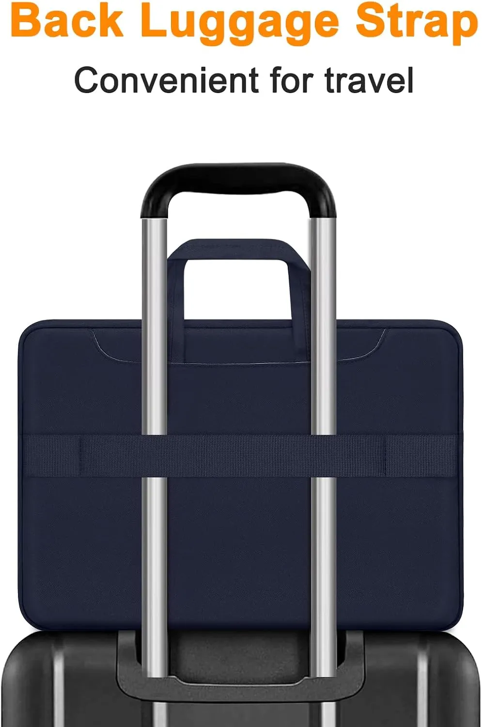 MOSISO 360 Protective Laptop Shoulder Bag,13-13.3 inch Computer Bag Compatible with MacBook Pro 14, HP, Dell, Asus Notebook,Messenger Briefcase with Front Quilted Raised Horizontal Pockets, Navy Blue
