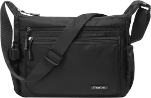 MOSISO Crossbody Bag Casual Shoulder Bag for Women Men, Waterproof Multifunction Handbag Travel Messenger Bag with 2 Horizontal Pockets, Black