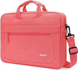 MOSISO Laptop Messenger Bag - Compatible with MacBook Air, MacBook Pro 13-14 inch, Adjustable Depth, Living Coral