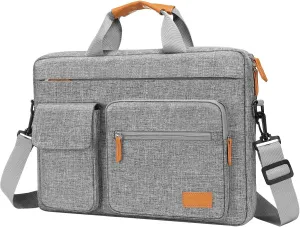 MOSISO Laptop Shoulder Bag, 15-15.6 inch Computer Bag Compatible with MacBook Pro 16, HP, Dell, Lenovo, Asus Notebook, Messenger Briefcase with 1 Raised & 1 Flapover & 2 Horizontal Pockets, Gray