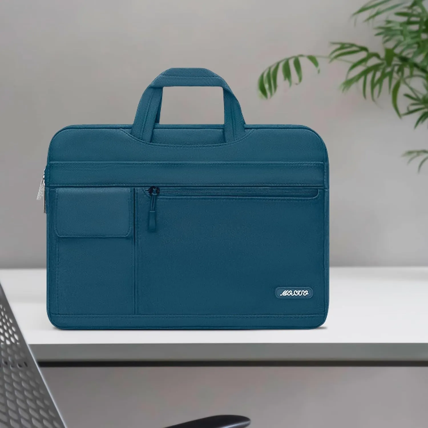 MOSISO Laptop Shoulder Bag Compatible with MacBook Air 13 inch M2 A2681 M1 A2337 A2179 A1932/Pro 13 M2 M1 A2338 A2251 A2289 A2159 A1989 A1706 A1708,Polyester Flapover Briefcase Sleeve Case, Deep Teal