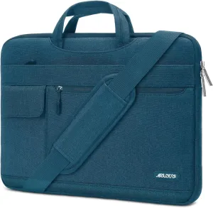 MOSISO Laptop Shoulder Bag Compatible with MacBook Air 13 inch M2 A2681 M1 A2337 A2179 A1932/Pro 13 M2 M1 A2338 A2251 A2289 A2159 A1989 A1706 A1708,Polyester Flapover Briefcase Sleeve Case, Deep Teal