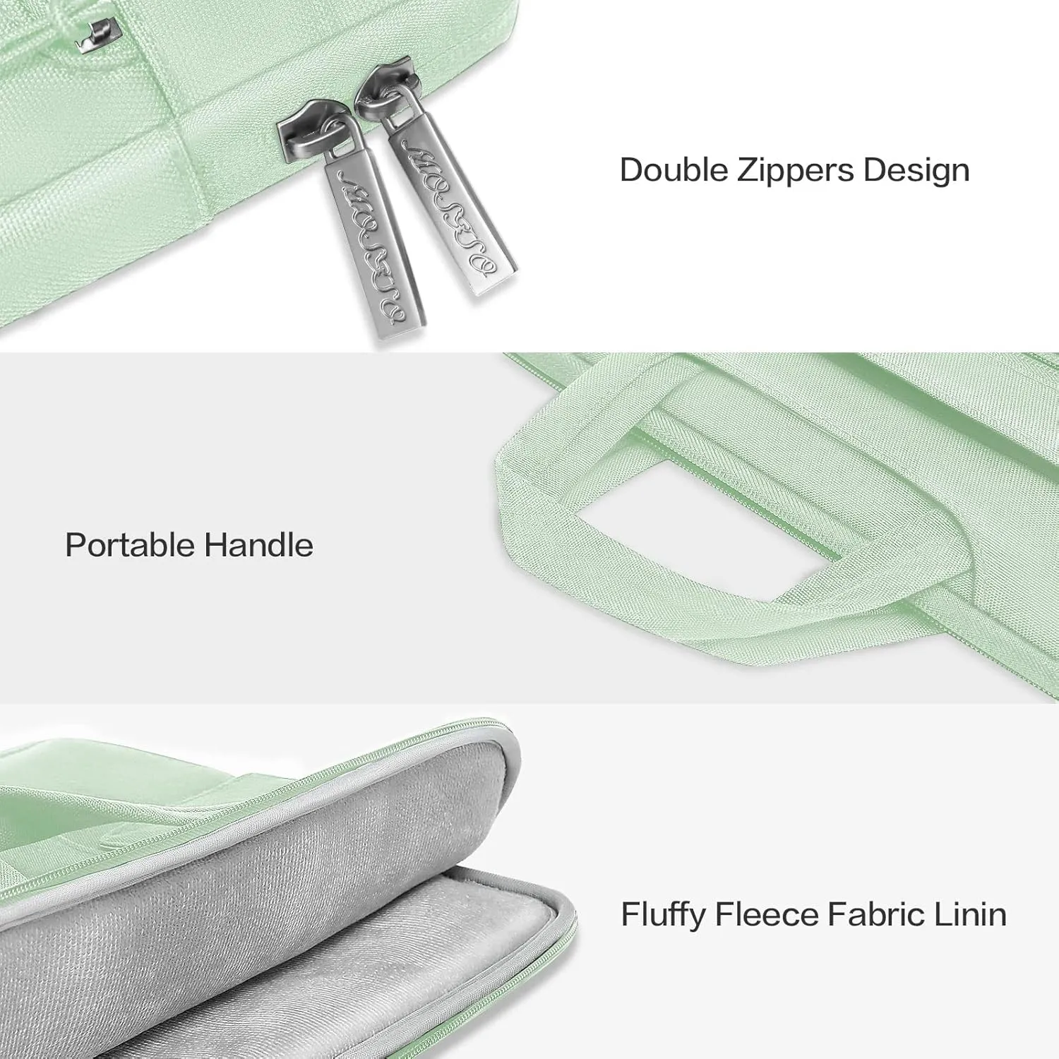 MOSISO Laptop Shoulder Bag Compatible with MacBook Pro 16 inch 2023-2019 M3 A2991 M2 A2780 M1 A2485 A2141/Pro 15 A1398,15-15.6 inch Notebook,Polyester Flapover Briefcase Sleeve Case, Honeydew Green