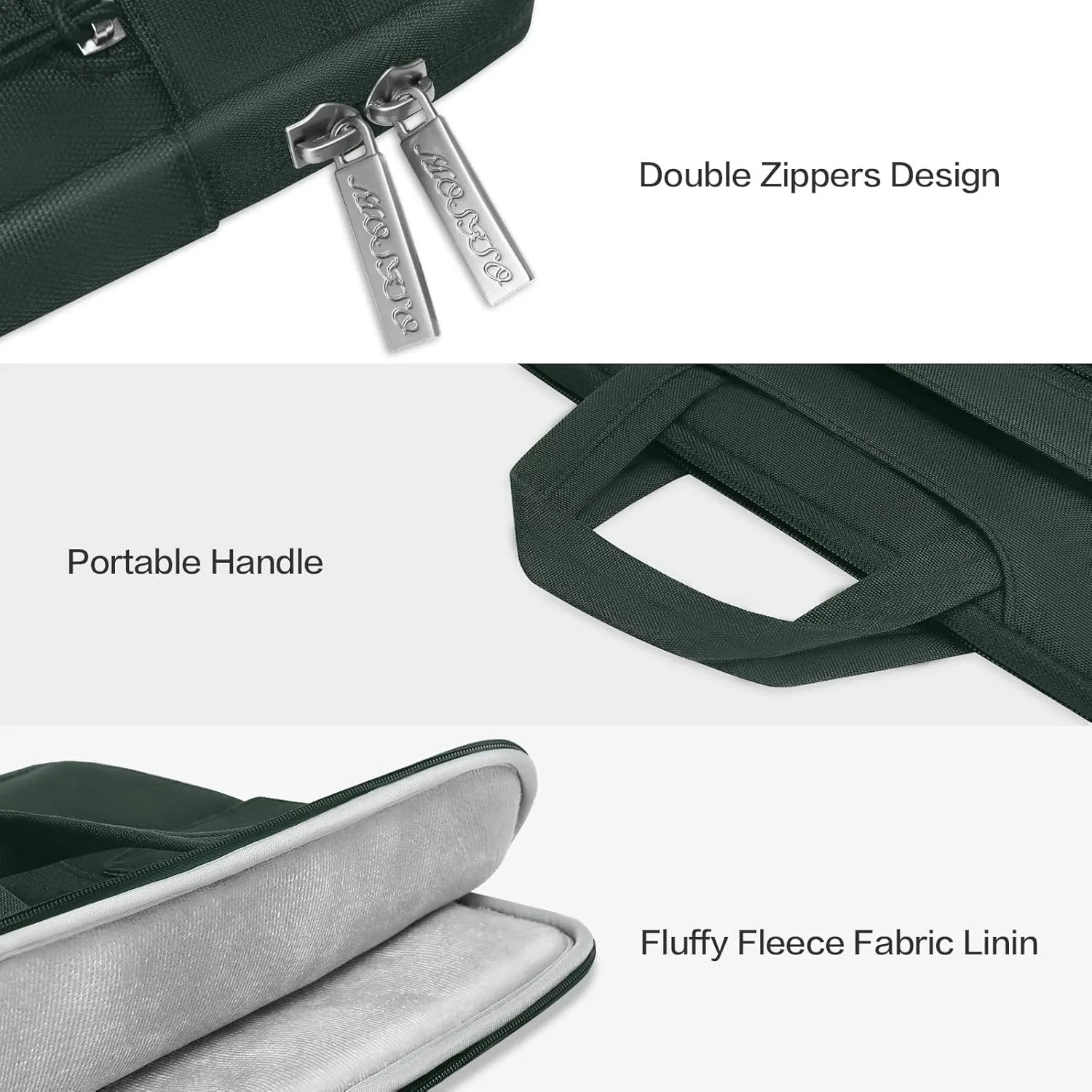 MOSISO Laptop Shoulder Bag Compatible with MacBook Pro 16 inch 2023-2019 M3 A2991 M2 A2780 M1 A2485 A2141/Pro 15 A1398,15-15.6 inch Notebook,Polyester Flapover Briefcase Sleeve Case, Midnight Green