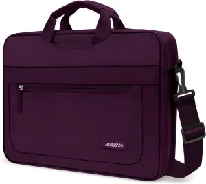 MOSISO Laptop Shoulder Messenger Bag Compatible with MacBook Air 15 inch M2 A2941/Pro 16 inch M3 A2991 M2 A2780 M1 A2485 A2141,15-15.6 inch Notebook with Adjustable Depth at Bottom, Magenta Purple