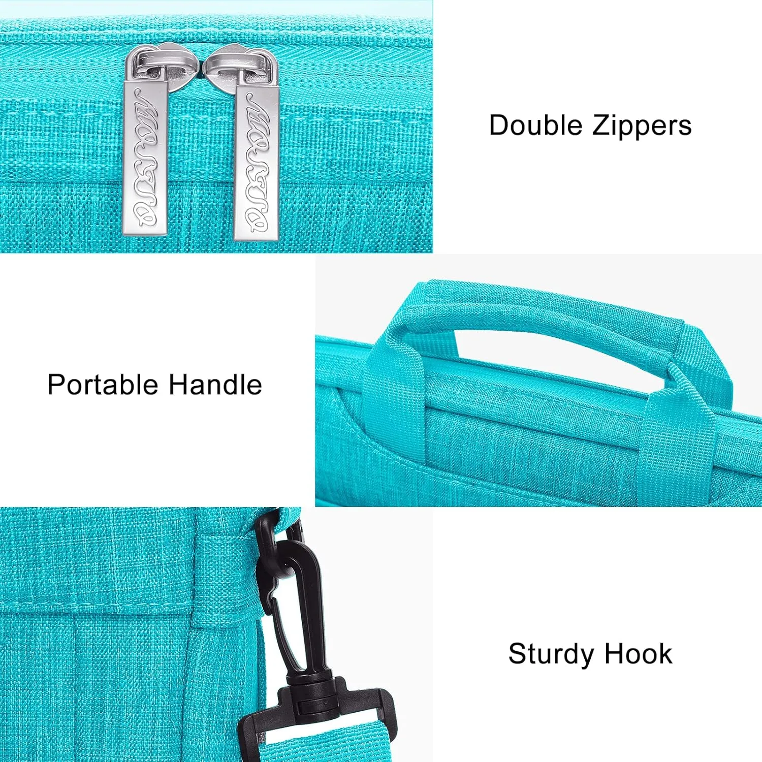 MOSISO Messenger Bag Compatible with MacBook Air/Pro 13-13.3, 14 Inch Notebook - Adjustable Depth, Hot Blue