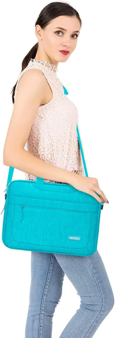 MOSISO Messenger Bag Compatible with MacBook Air/Pro 13-13.3, 14 Inch Notebook - Adjustable Depth, Hot Blue