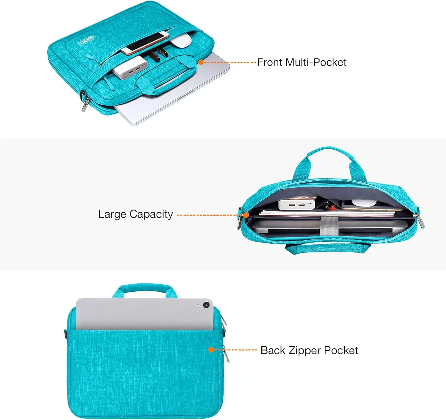 MOSISO Messenger Bag Compatible with MacBook Air/Pro 13-13.3, 14 Inch Notebook - Adjustable Depth, Hot Blue