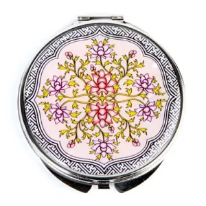 Mother of Pearl Flower Design Compact Cosmetic Pocket Purse Makeup Mirror