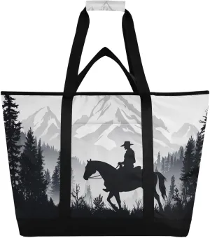 Mountain Horse Reusable Insulated Lunchbox Cooler Bag, Leakproof Kitchen Grocery Bag Collapsible Portable Cooler Tote Bag for Picnic, Camping, Office, Travel