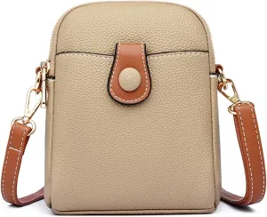 Mudono Small Crossbody Bag for Women Genuine Leather Cell Phone Purse Lightweight Shoulder Bag Vintage Daily Wallet Bag