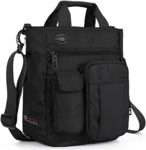Multi Pockets Crossbody Messenger Bag Shoulder Bag Laptop Bag for for Men Women Casual Business Sport Travel, Black
