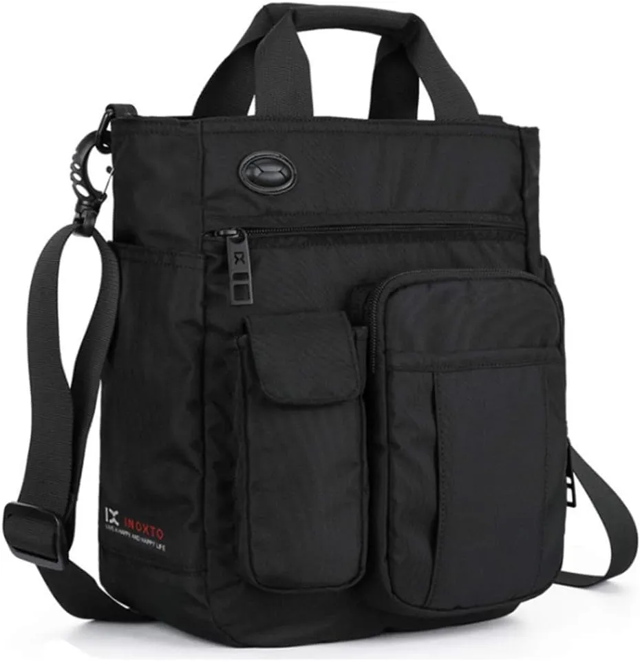 Multi Pockets Crossbody Messenger Bag Shoulder Bag Laptop Bag for for Men Women Casual Business Sport Travel, Black
