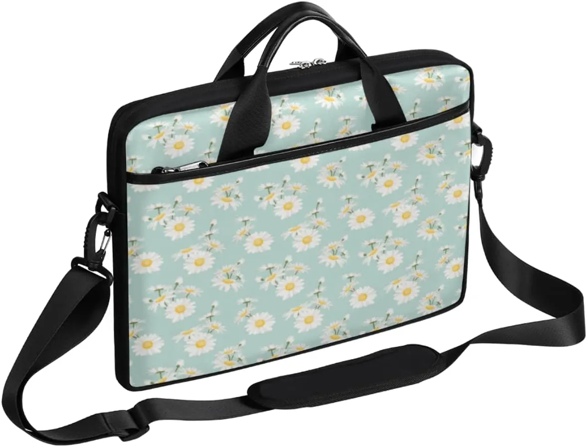 Music Notes Piano Keys Laptop Shoulder Messenger Bag Waterproof Laptop Briefcase Handle Padded Strap