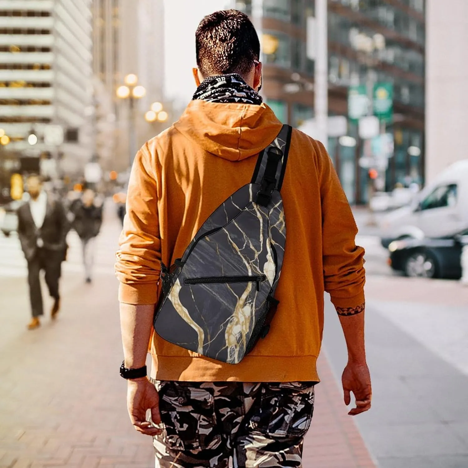 Music Symbols Love Sling Bag Lightweight Crossbody Chest Pack Travel Shoulder Bag with Adjustable Strap