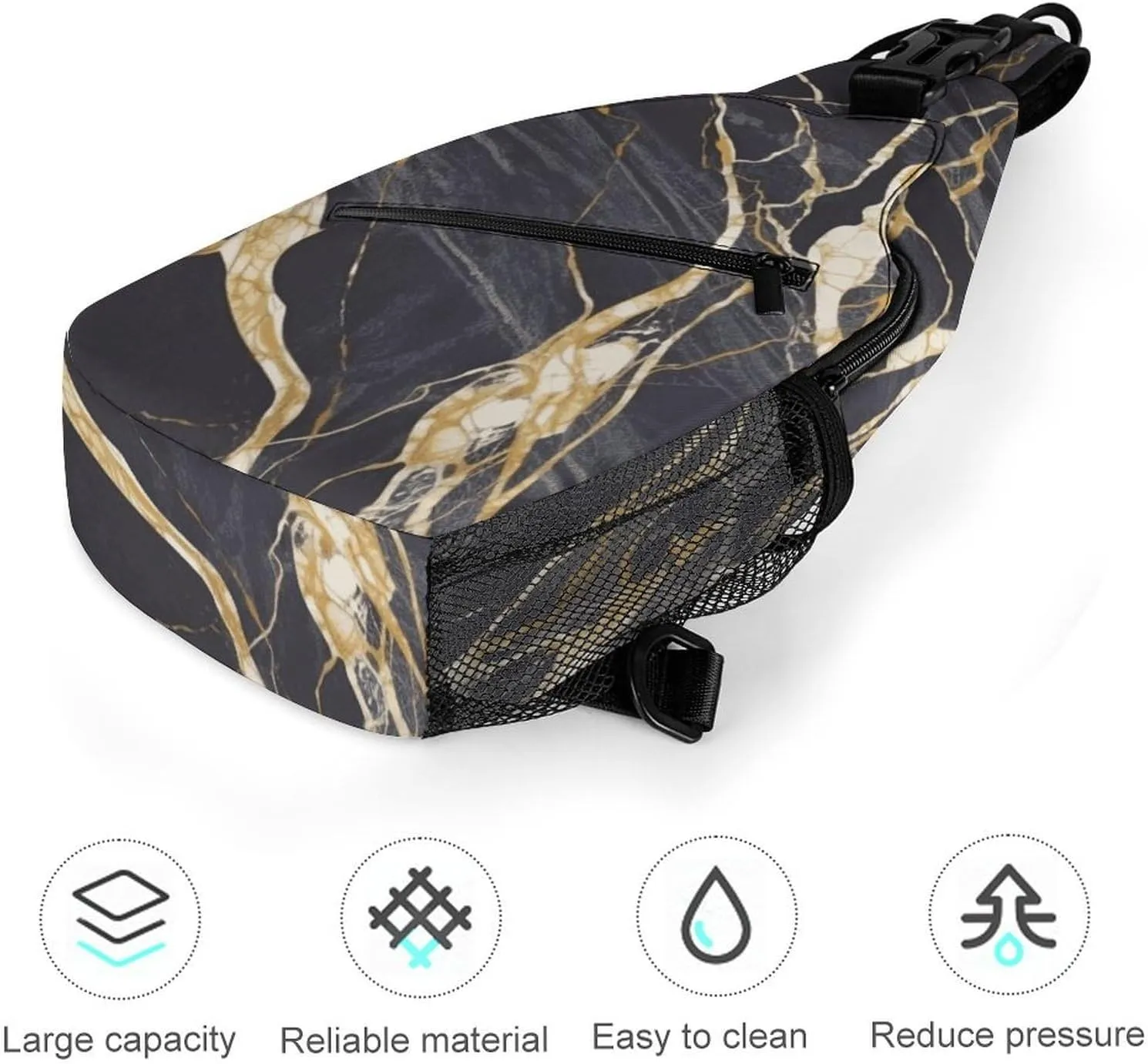 Music Symbols Love Sling Bag Lightweight Crossbody Chest Pack Travel Shoulder Bag with Adjustable Strap