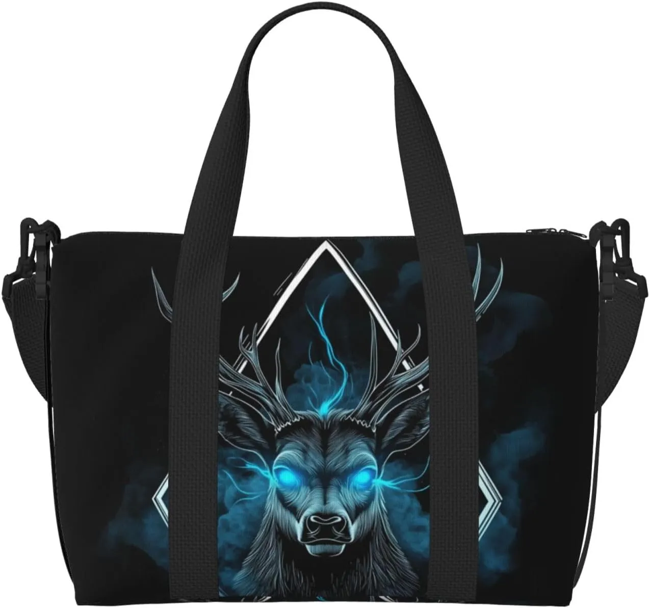 mystical deer print Travel Duffel Bag, Sports Tote Gym Bag, Swim Pool Bag Large Shoulder Tote Bag for Beach Weekender