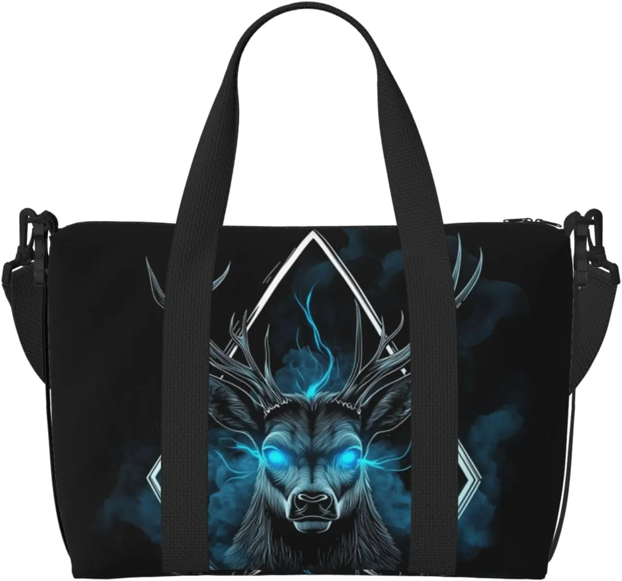 mystical deer print Travel Duffel Bag, Sports Tote Gym Bag, Swim Pool Bag Large Shoulder Tote Bag for Beach Weekender