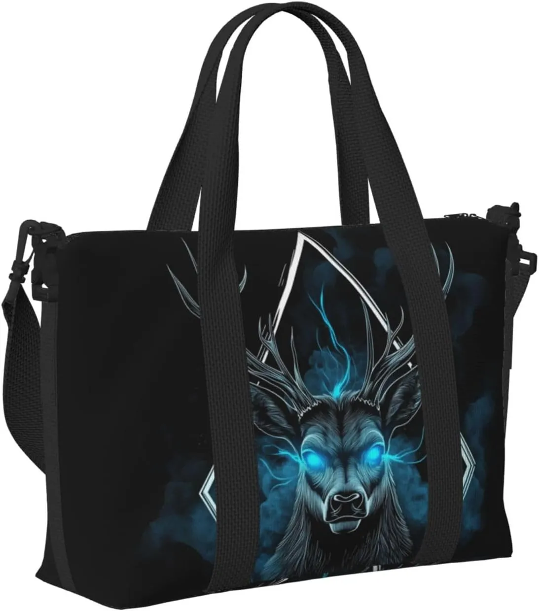 mystical deer print Travel Duffel Bag, Sports Tote Gym Bag, Swim Pool Bag Large Shoulder Tote Bag for Beach Weekender