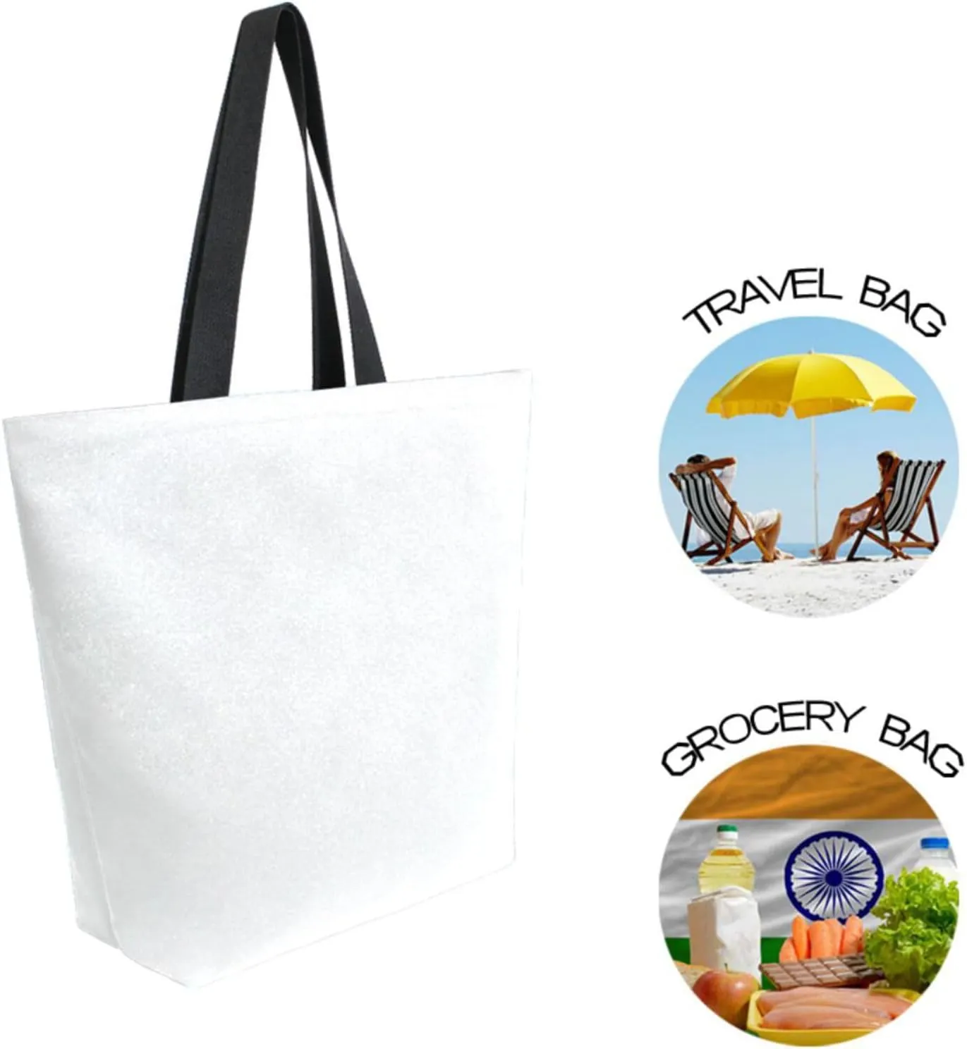 Naanle Personalized Printed Canvas Tote Bag Large Women Casual Shoulder Bag Custom Handbag Customized Reusable Multipurpose Heavy Duty Shopping Grocery Cotton Bag for Outdoors